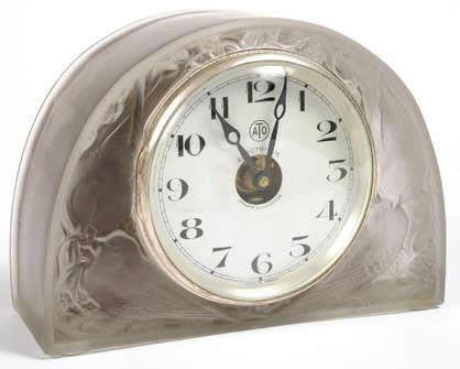 Rene Lalique Clock Moineaux
