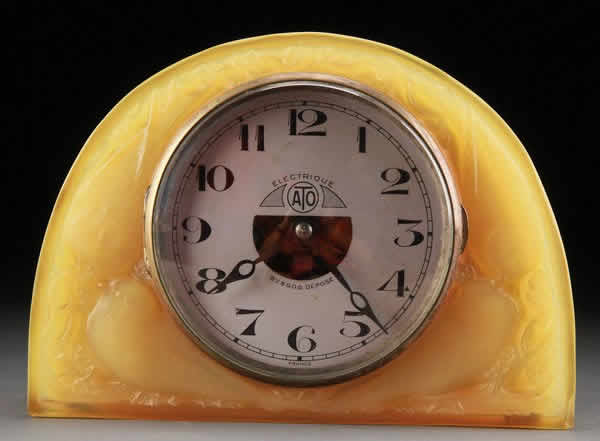Rene Lalique Clock Moineaux