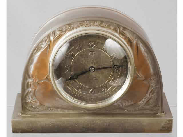 Rene Lalique Clock Moineaux
