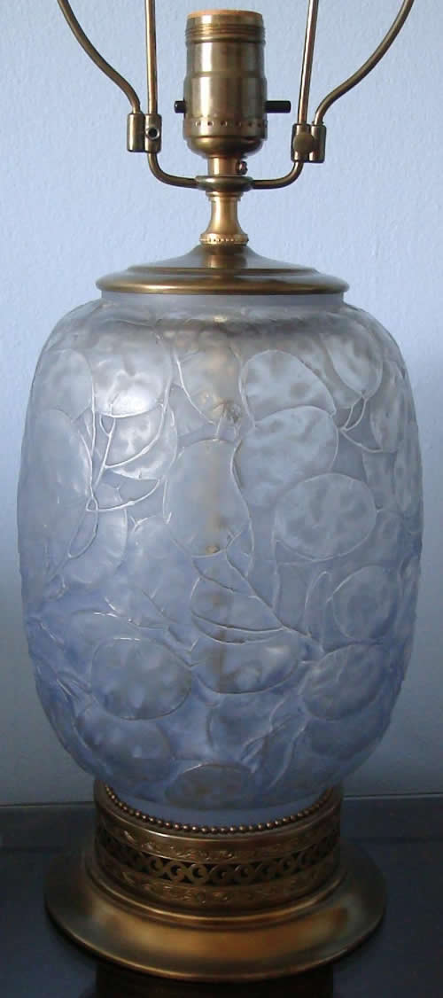 Rene Lalique Monnaie Du Pape Vase Lamp