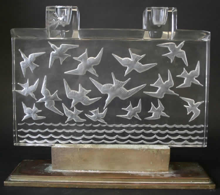 Rene Lalique Candleholder Mouettes