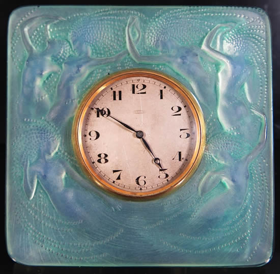Rene Lalique Strut Clock Naiades
