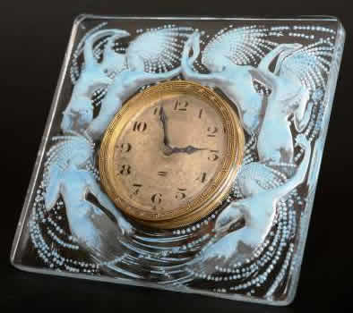 Rene Lalique Strut Clock Naiades