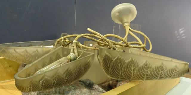 Rene Lalique Hanging Light Fixture Noisetier