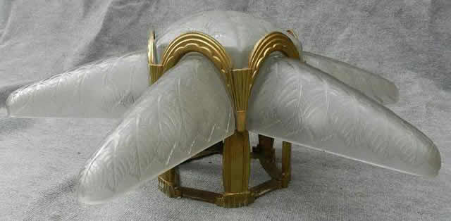 Rene Lalique Light Fixture Noisetier