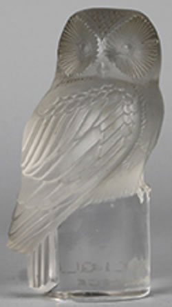 Rene Lalique Paperweight Owl