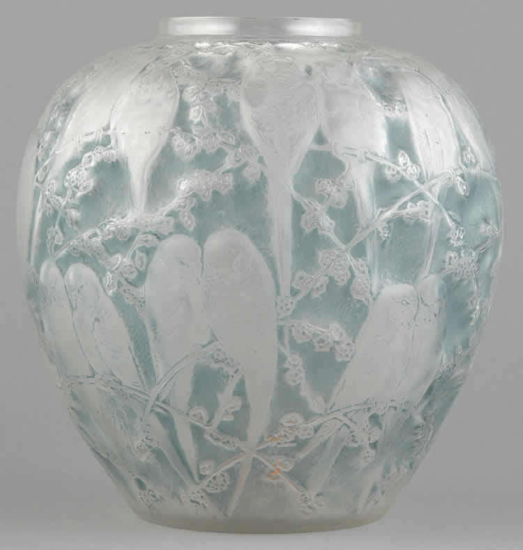 Rene Lalique Vase Perruches