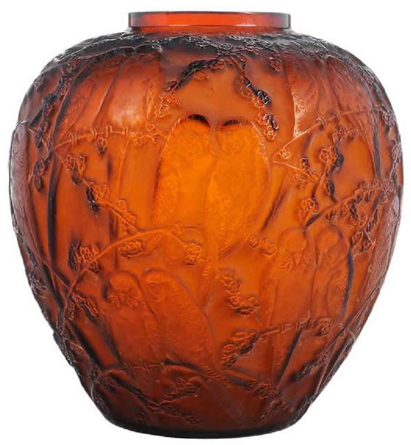 Rene Lalique Vase Perruches
