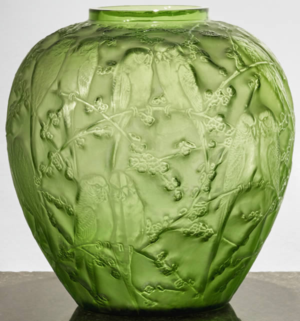 Rene Lalique Vase Perruches