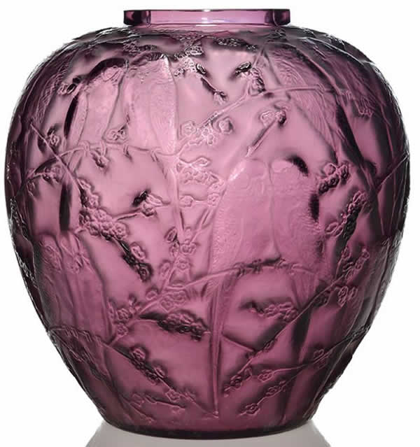 Rene Lalique Vase Perruches