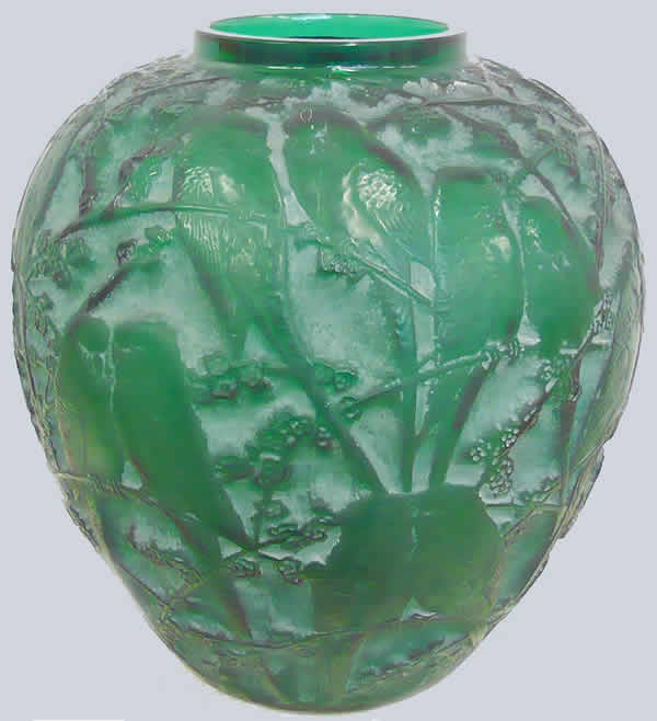 Rene Lalique Vase Perruches