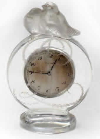 Rene Lalique Clock Pierrots