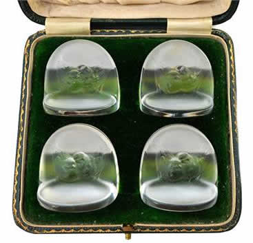 Rene Lalique Menu Holder Pinsons