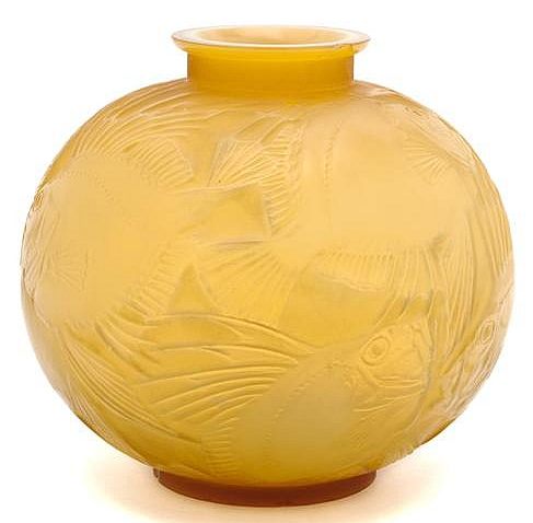Rene Lalique Vase Poissons