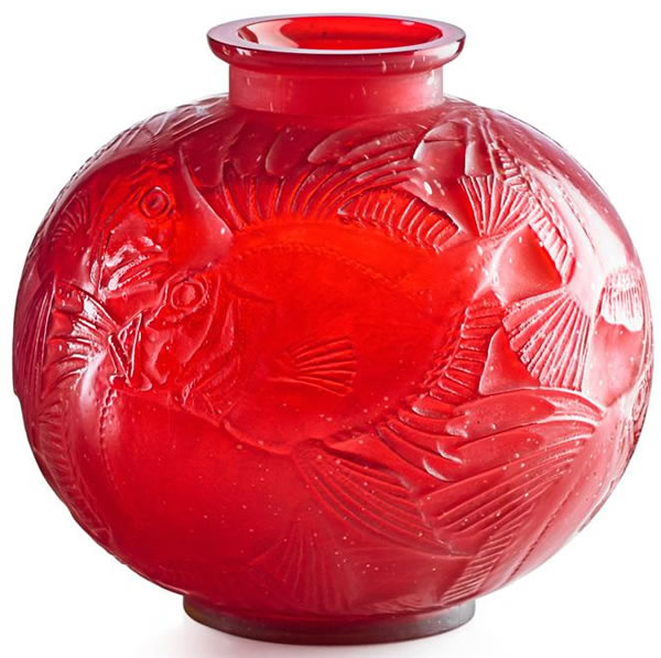 Rene Lalique Vase Poissons