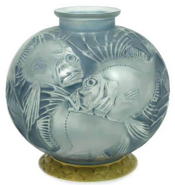Rene Lalique Vase Poissons
