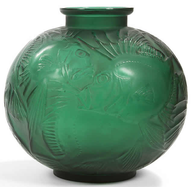 Rene Lalique Vase Poissons