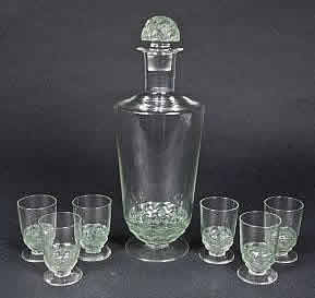 Rene Lalique Decanter Set Pouilly