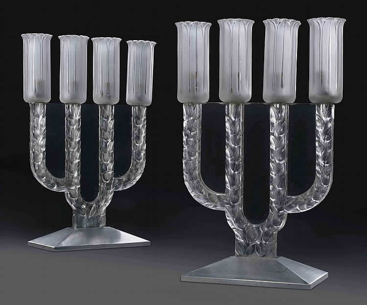 Rene Lalique Quatre Branches Oxford Candleholder