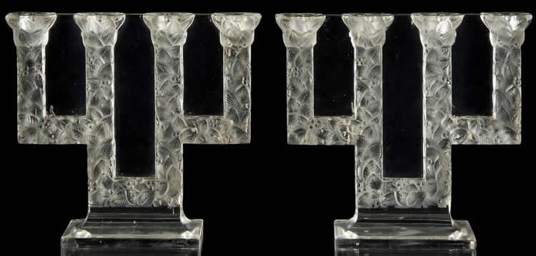 Rene Lalique Candleholder Quatre Branches Sorbier