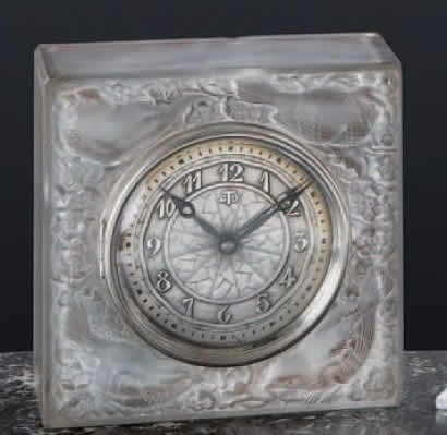 Rene Lalique Clock Quatre Moineaux Du Japon
