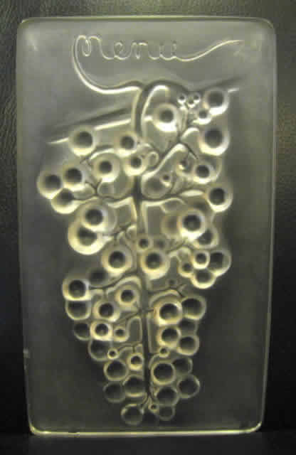 Rene Lalique Menu Raisin Chasselas