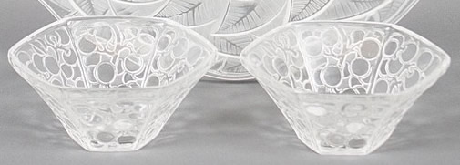 Rene Lalique Bowl Raisins Six Pans