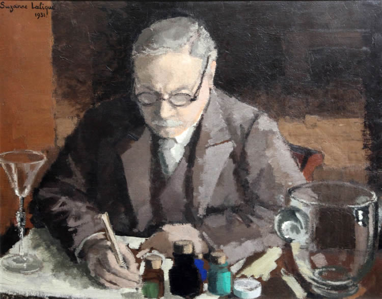 Rene Lalique Rene Lalique While Drawing Painting