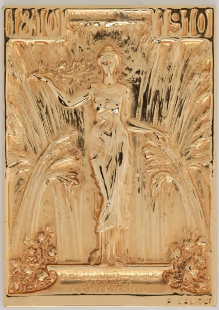 Rene Lalique Plaque Republica De Chile Primer Centenario