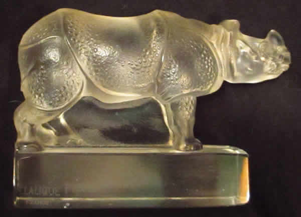 Rene Lalique Paperweight Rhinoceros