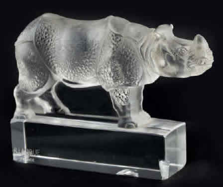 Rene Lalique Paperweight Rhinoceros