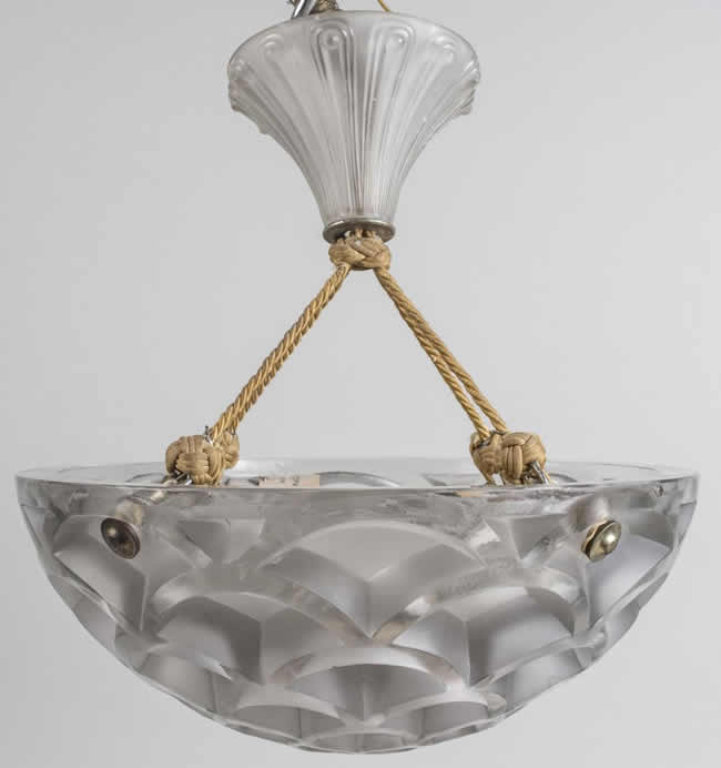 Rene Lalique Hanging Light Fixture Rinceaux
