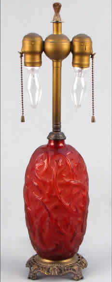 Rene Lalique Ronces Vase Lamp
