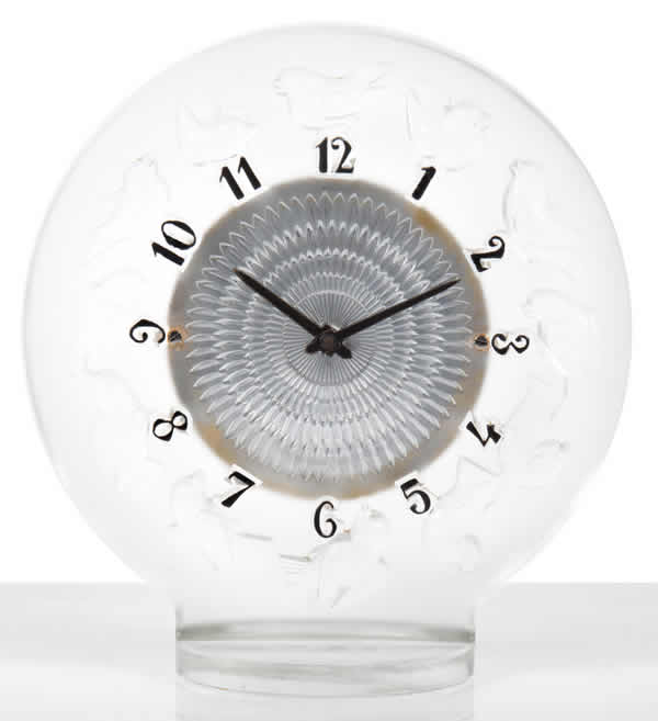 Rene Lalique Clock Rossignols