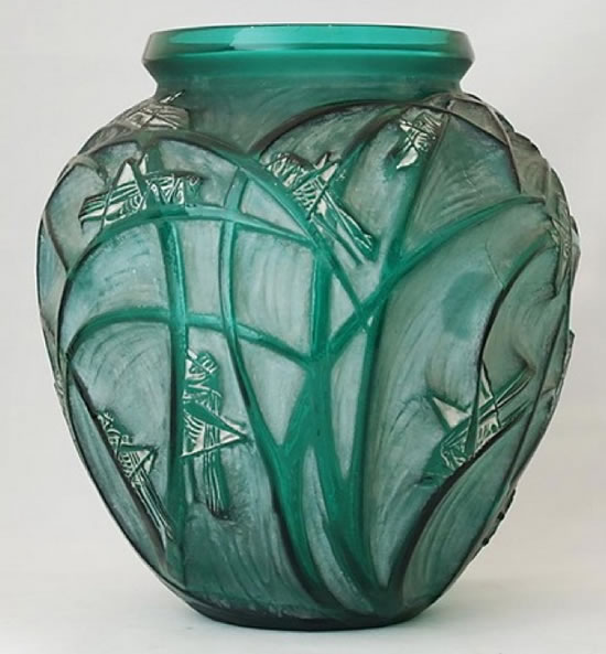 Rene Lalique Vase Sauterelles