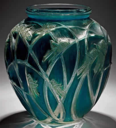 Rene Lalique Vase Sauterelles