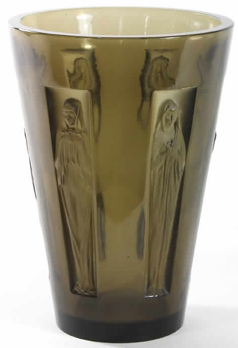 Rene Lalique Vase Six Figurines