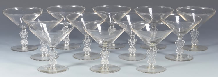 Rene Lalique Champagne Glass Strasbourg