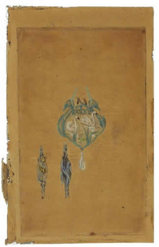 Rene Lalique Swans on Water Pendant Drawing