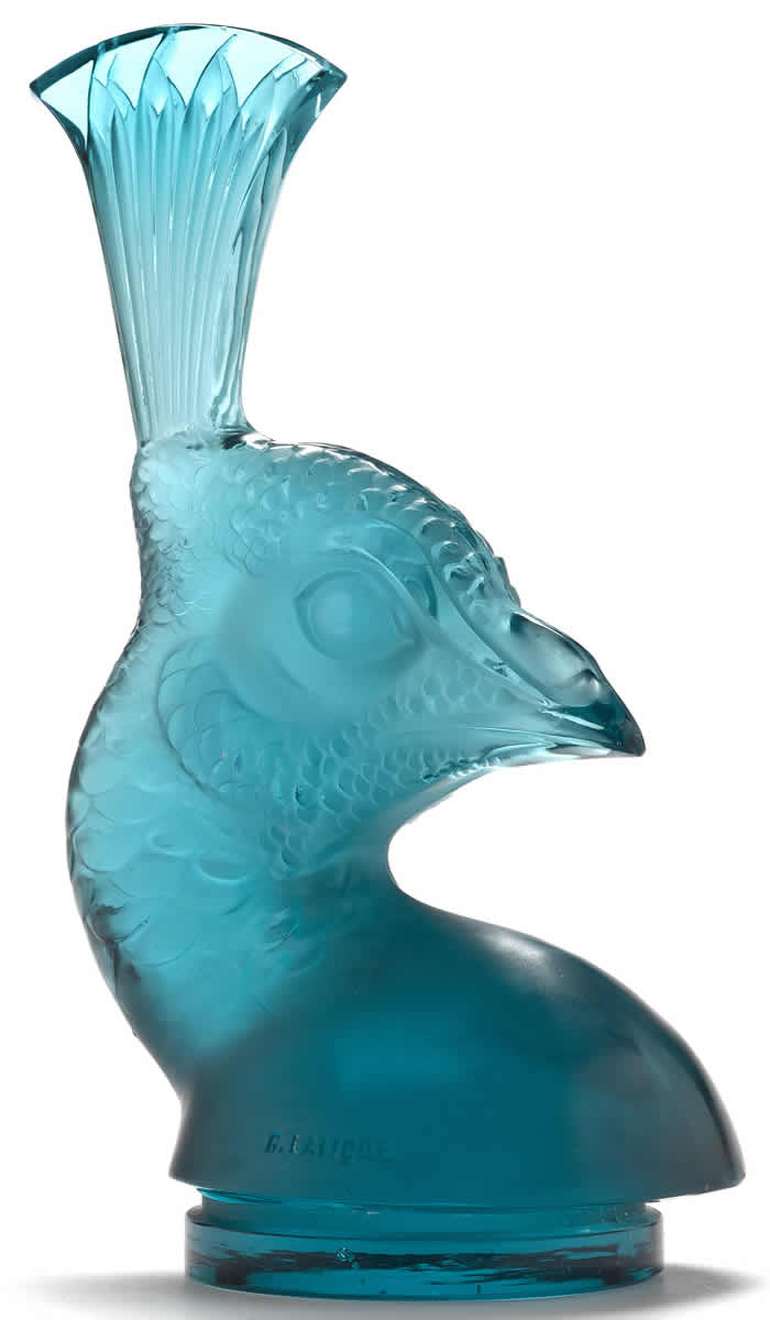 Rene Lalique Hood Ornament Tete De Paon