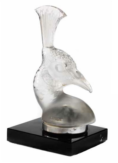 Rene Lalique Tete De Paon Bookend