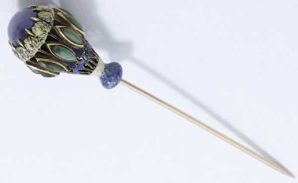 Rene Lalique Thistles And Carnations Stickpin