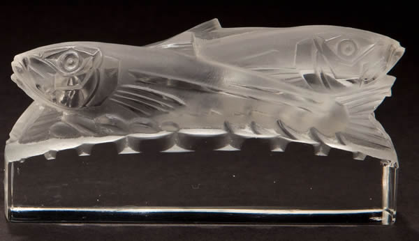 Rene Lalique Trois Sardines Paperweight