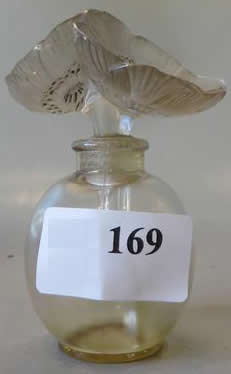 Rene Lalique Perfume Bottle Two Flowers