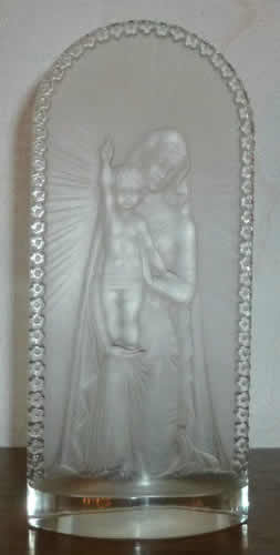 Rene Lalique Statue Vierge A L'Enfant Agenouillee