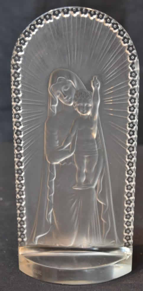 Rene Lalique Statue Vierge A L'Enfant Agenouillee