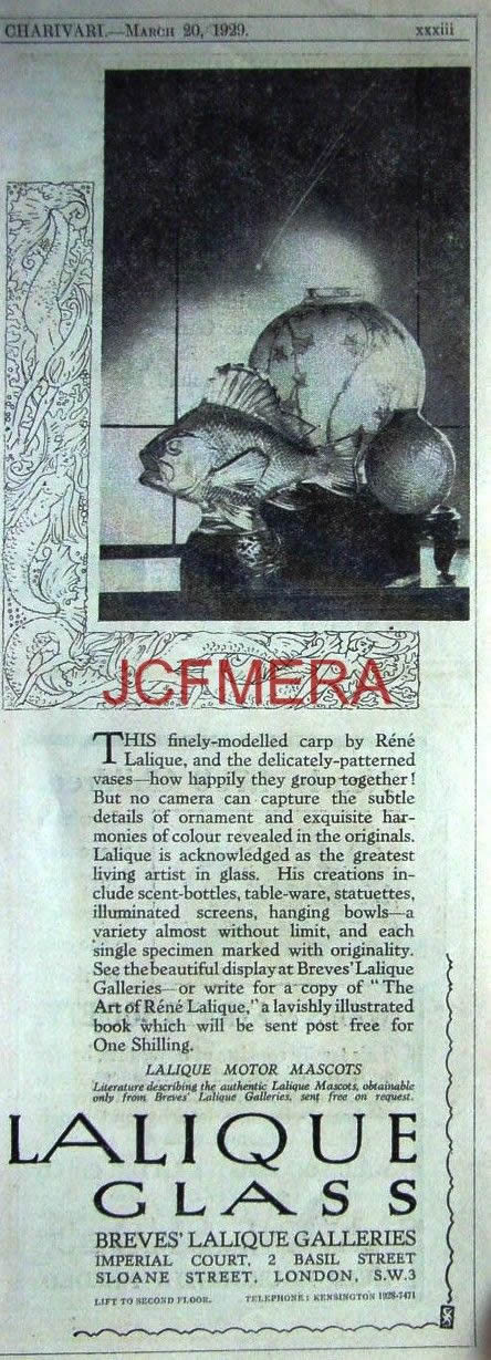 Rene Lalique Breves Galleries 1929 Magazine Ad