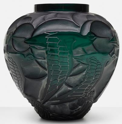Rene Lalique Vase Courlis