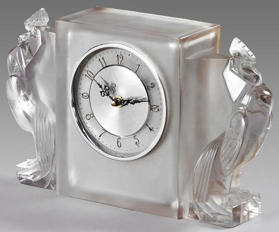 Rene Lalique Pendule Deux Coqs