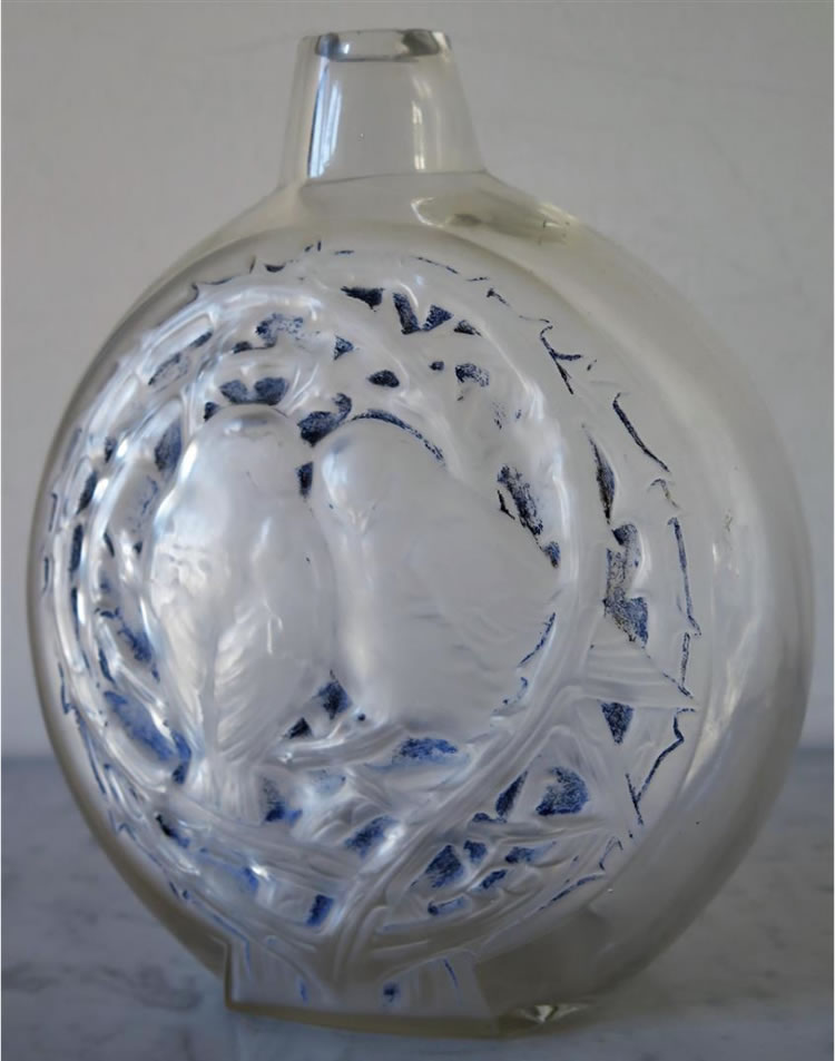 Rene Lalique Vase Deux Moineaux Bavardant